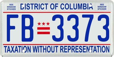 DC license plate FB3373