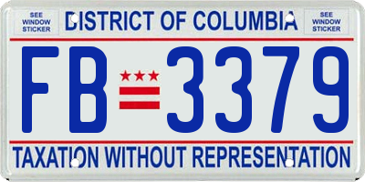 DC license plate FB3379