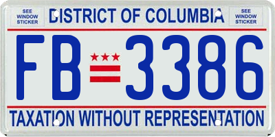 DC license plate FB3386