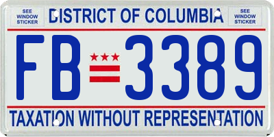 DC license plate FB3389