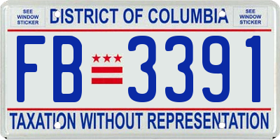 DC license plate FB3391