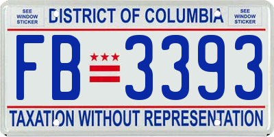 DC license plate FB3393