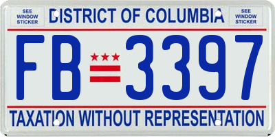 DC license plate FB3397