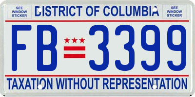 DC license plate FB3399