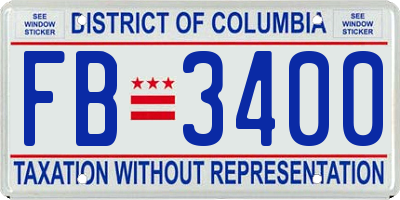 DC license plate FB3400