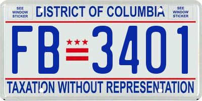 DC license plate FB3401