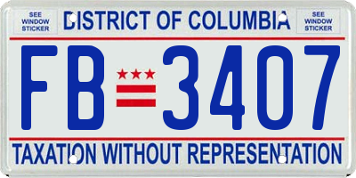 DC license plate FB3407