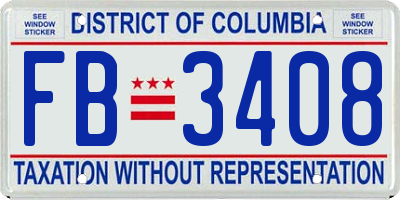 DC license plate FB3408