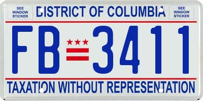 DC license plate FB3411