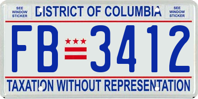 DC license plate FB3412