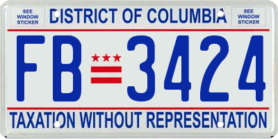 DC license plate FB3424