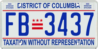 DC license plate FB3437