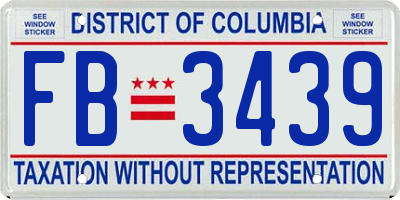 DC license plate FB3439