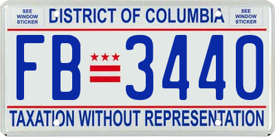 DC license plate FB3440