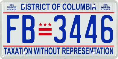 DC license plate FB3446