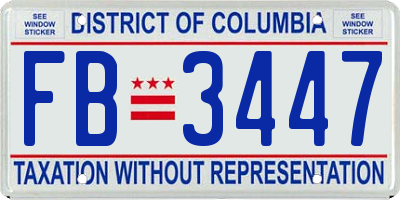 DC license plate FB3447