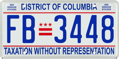 DC license plate FB3448