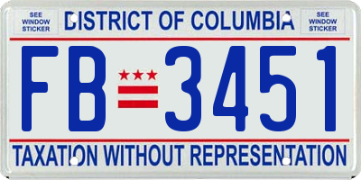 DC license plate FB3451