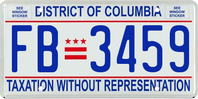 DC license plate FB3459