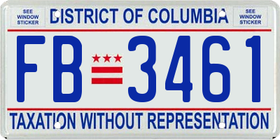 DC license plate FB3461