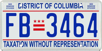 DC license plate FB3464