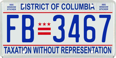 DC license plate FB3467