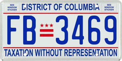 DC license plate FB3469