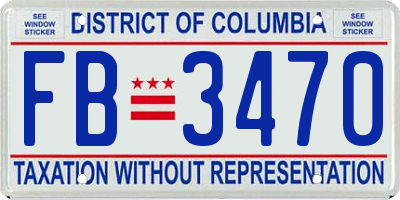 DC license plate FB3470