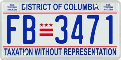 DC license plate FB3471