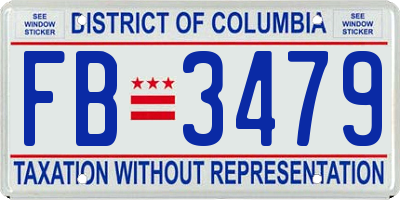 DC license plate FB3479