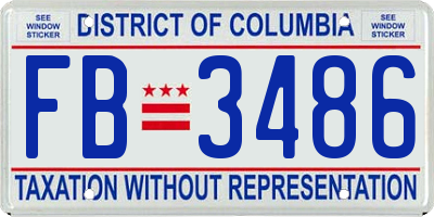 DC license plate FB3486