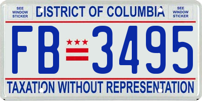 DC license plate FB3495