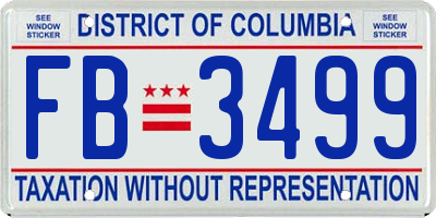 DC license plate FB3499