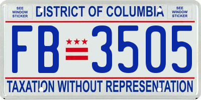 DC license plate FB3505