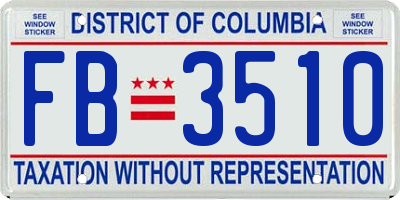 DC license plate FB3510