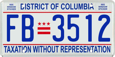 DC license plate FB3512