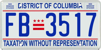 DC license plate FB3517