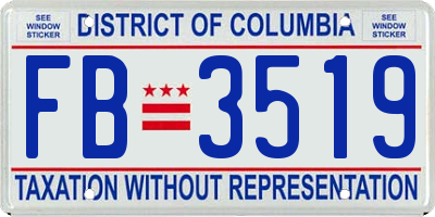 DC license plate FB3519