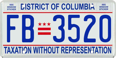 DC license plate FB3520