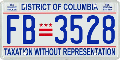 DC license plate FB3528