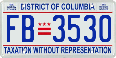 DC license plate FB3530