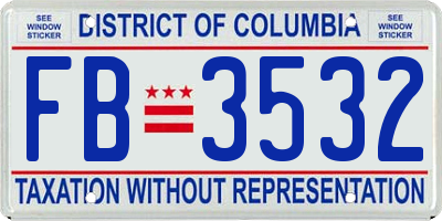 DC license plate FB3532