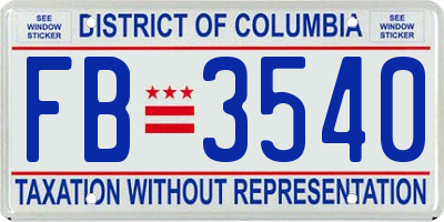 DC license plate FB3540