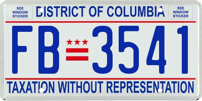 DC license plate FB3541