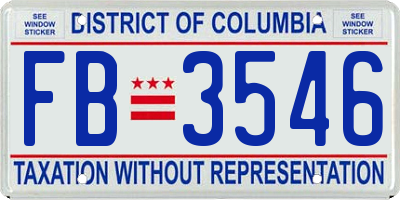 DC license plate FB3546