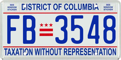 DC license plate FB3548