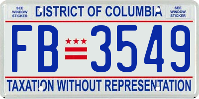 DC license plate FB3549