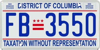 DC license plate FB3550