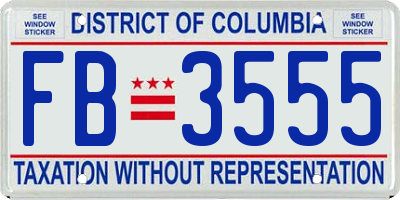 DC license plate FB3555