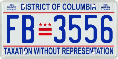 DC license plate FB3556